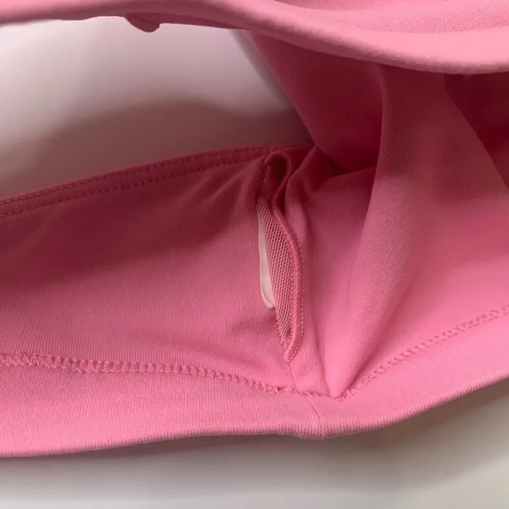 Fabletics Sports Bra Womens XS Extra Small‎ Pink Red Kessler Cross Back Yoga